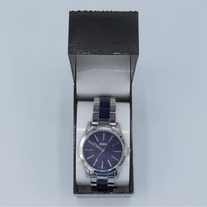 XOXO Women Blue Dial Stainless Steel Band Watch, Blue and Silver
